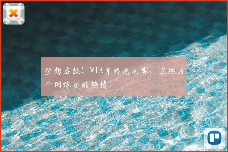 梦想启航！WTA年终总决赛，点燃万千网球迷的热情！